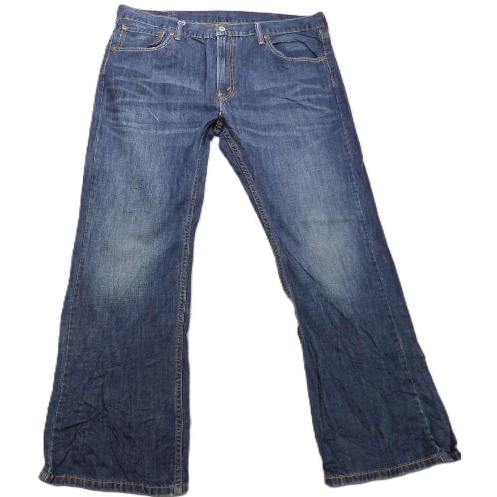 Levi's 527 Jeans Men 38x30 Blue Cotton Denim Bootcut Distressed Hem Retro Pants